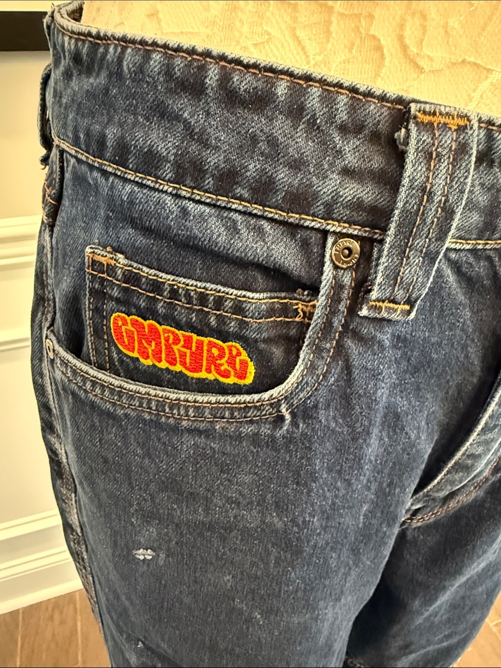 VTG Empyre Baggy Double Knee Skate Jeans Indigo Blue Wash Men’s Size 28 - Picture 3 of 12